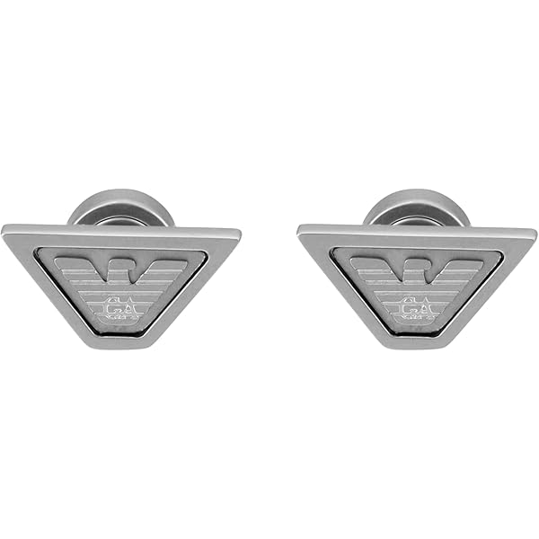 Amazon | Emporio Armani メンズシルバーステンレススチールイヤリング